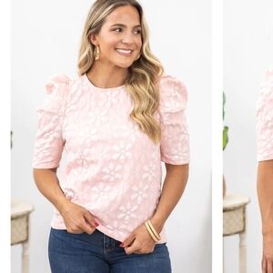 BiBi Light Pink Floral Blouse